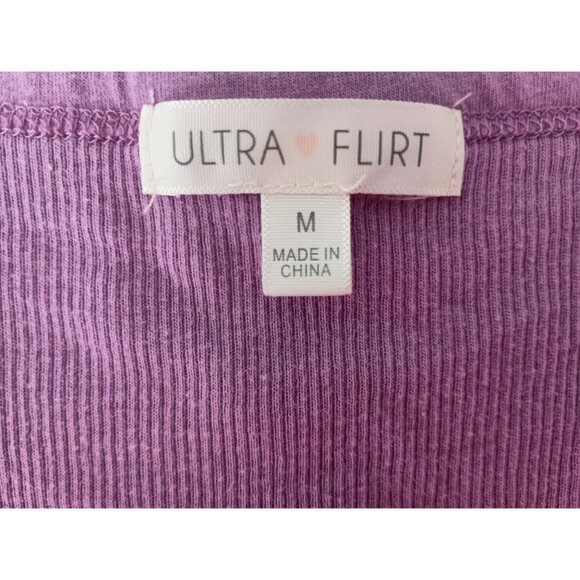 Ultra Flirt Purple Sleeveless Washed Ribbed  Tank Top Women's Sz. M - Picture 7 of 8